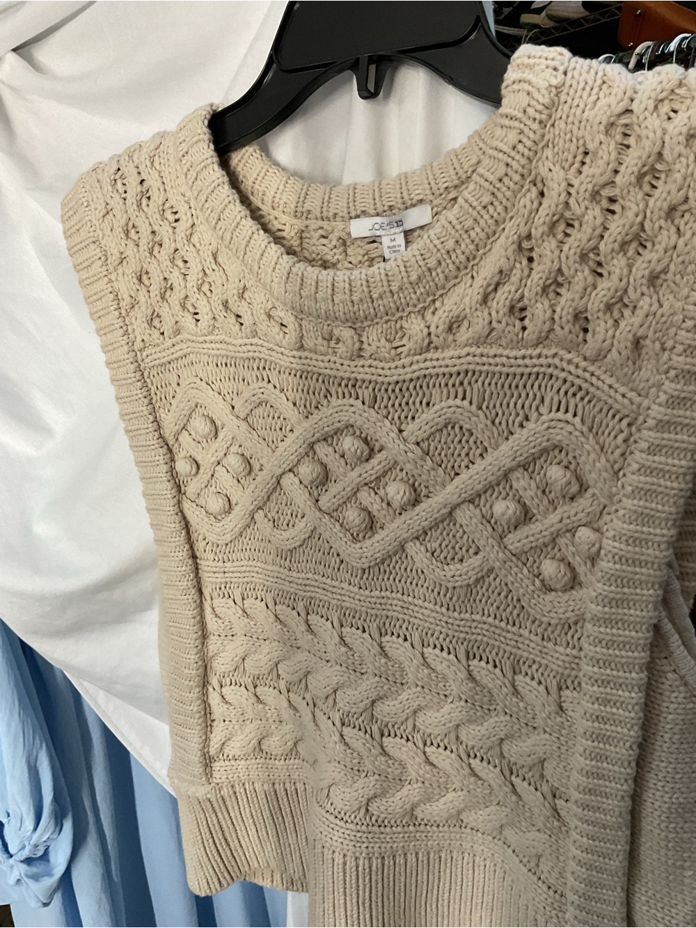 JOE’S Cream Cable Knit Women’s Sweater Vest